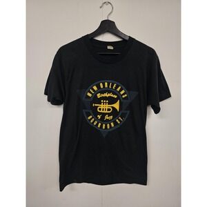 Vintage Screen Stars New Orleans Shirt Mens Medium Black‎ Bourbon St Jazz 80s